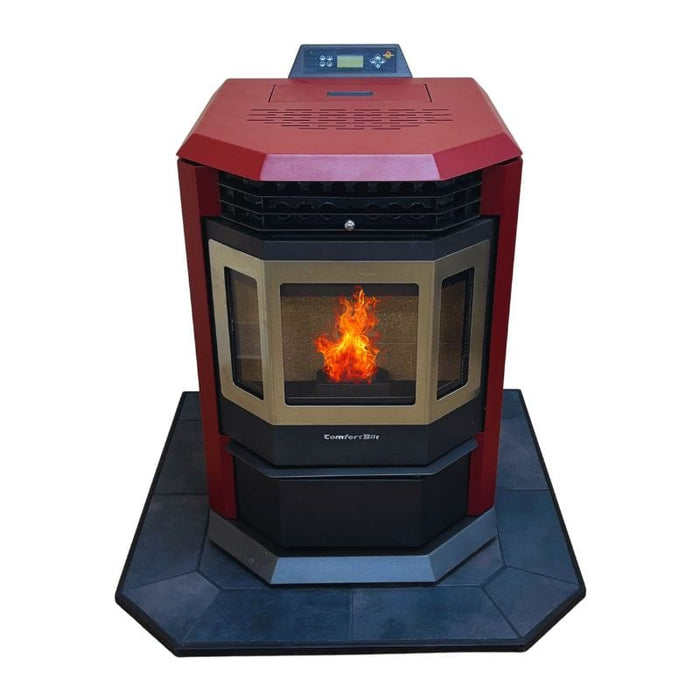 ComfortBilt HP22-SS Pellet Stove - Burgundy with Stainless Steel Trim