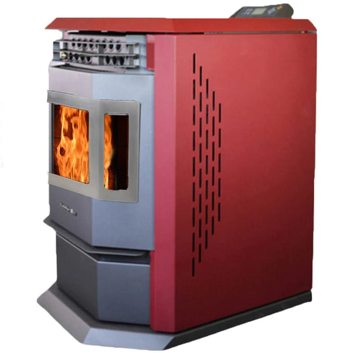 ComfortBilt HP22-SS Pellet Stove - Burgundy with Stainless Steel Trim