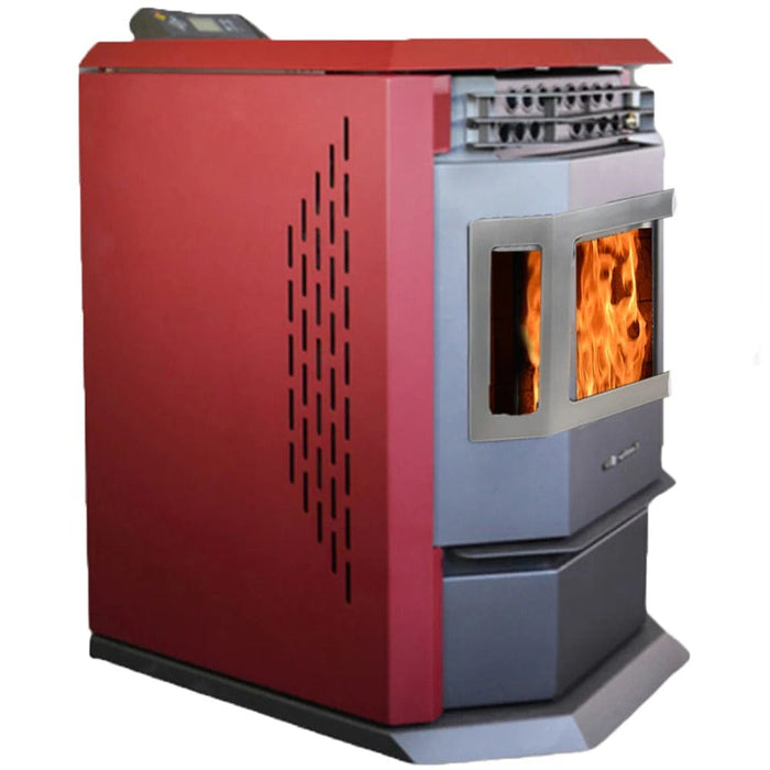 ComfortBilt HP22-SS Pellet Stove - Burgundy with Stainless Steel Trim