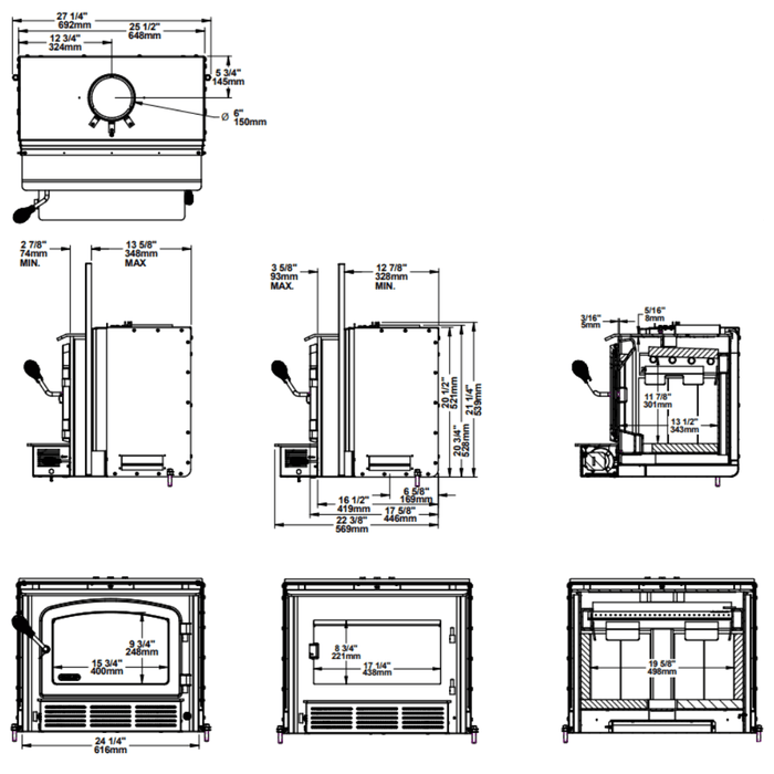 Drolet Escape 1500-I Wood Insert With Faceplate
