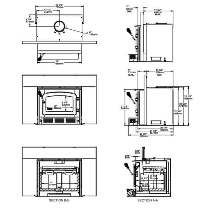 Drolet Escape 1800-I Wood Insert