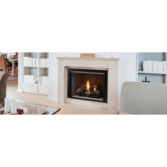 Monessen Lo-Rider 36" Clean Face Vent Free Gas Firebox With Multi-tonal Brown Stacked Traditional Fiber Interior Panels