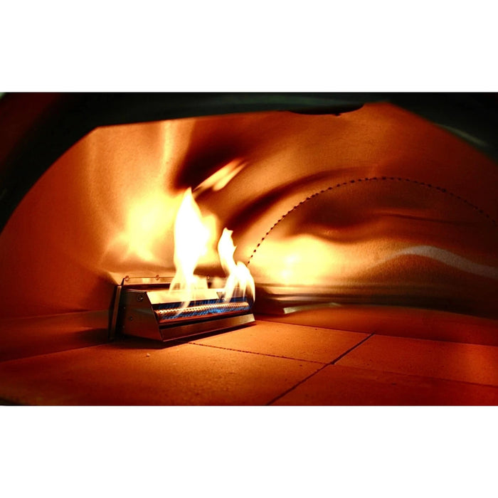 WPPO Red 25-Inch Traditional Dual-Fueled Pizza Oven With Gas Attachment