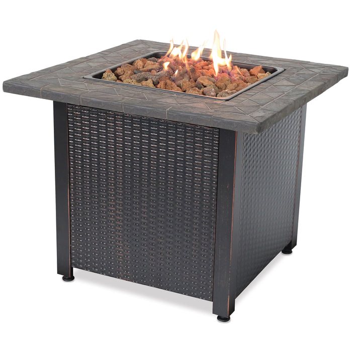 Endless Summer Liquid Propane Gas Outdoor Fire Pit with Resin Mantel
