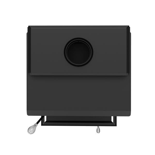Drolet Escape 1800 Wood Stove On Legs With Brushed Nickel Door