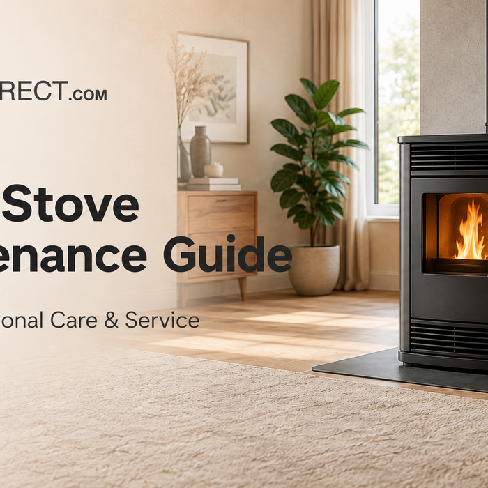 Pellet stove with cleaning tools – FYRE Direct maintenance guide