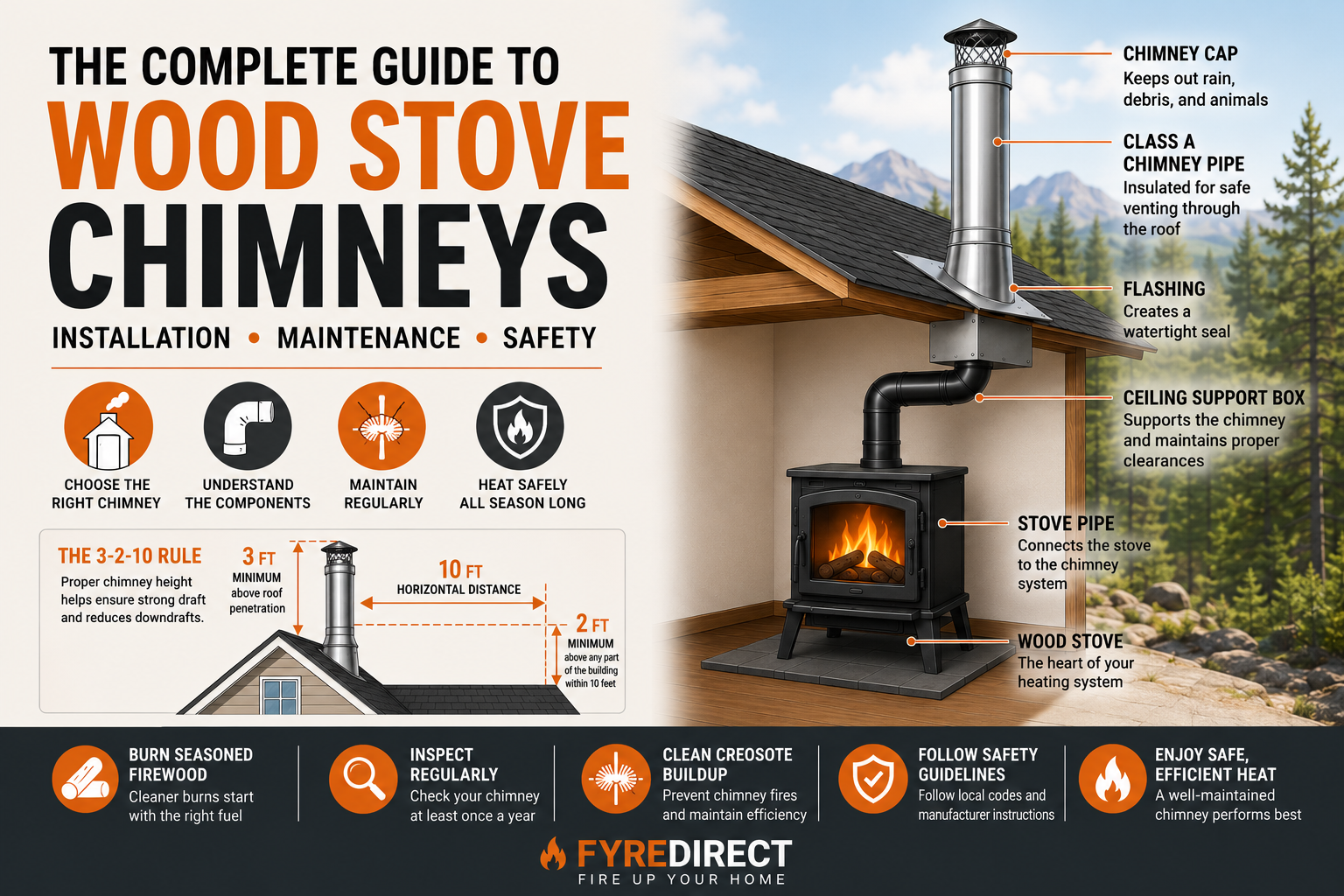 Wood Stove Chimney Guide: Types, Sizing & Safety