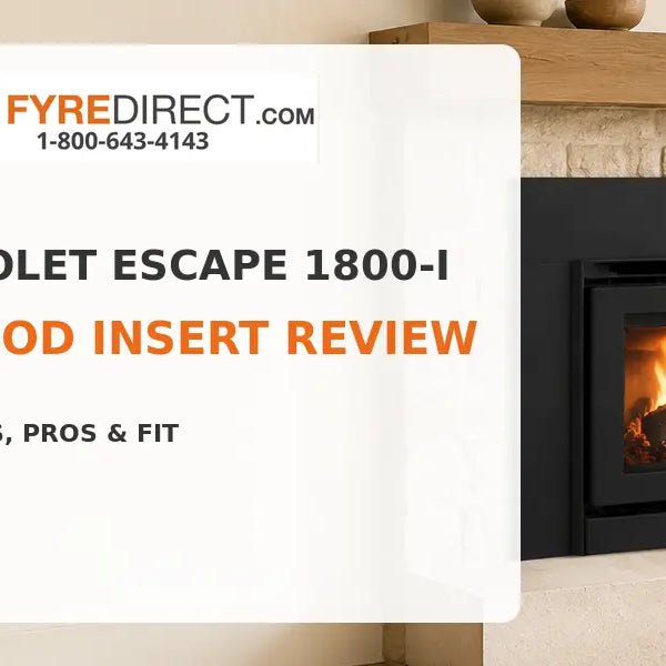 Drolet Escape 1800-I wood insert installed in a masonry fireplace