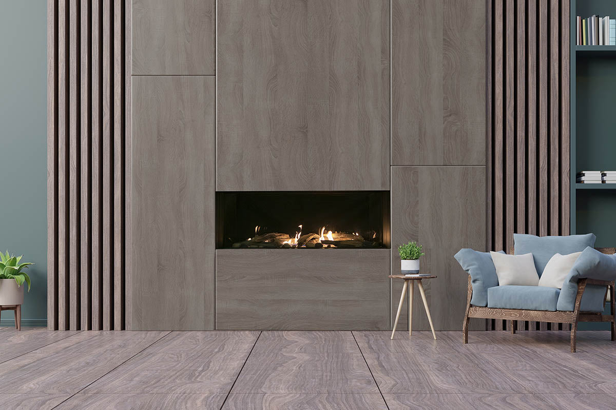 Sierra Flame Vienna gas fireplace in a modern living room