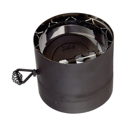6" Vortex Double-Wall Black Stove Pipe Damper Section