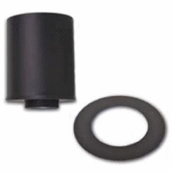 6" x 24" Ventis Class-A All Fuel Chimney Painted Black Cathedral Round Ceiling Support - VACCR2406