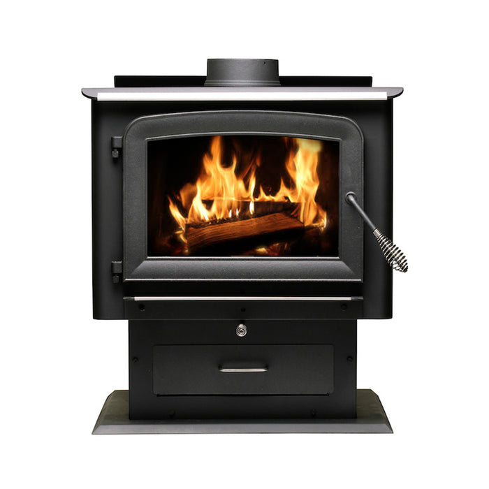 Ashley Hearth AW2520E-P 2,500 Sq Ft EPA Wood Stove with Pedestal — front