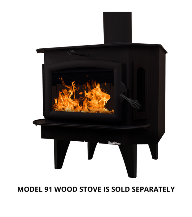 Buck Stove Large Straight Black Stove Legs, installed view