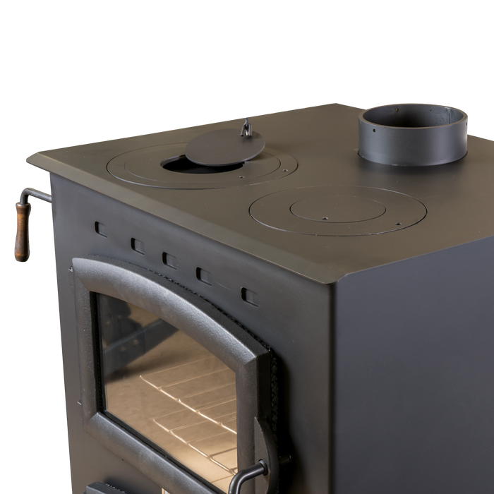 Buck Stove Homesteader Wood Cookstove - cooktop view