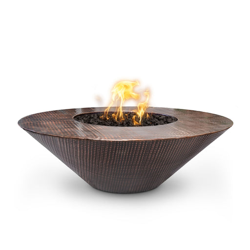The Outdoor Plus Cazo 48" Wide Ledge Gas Fire Pit - Hammered Copper