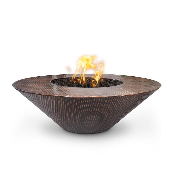 The Outdoor Plus Cazo 48" Wide Ledge Gas Fire Pit - Hammered Copper
