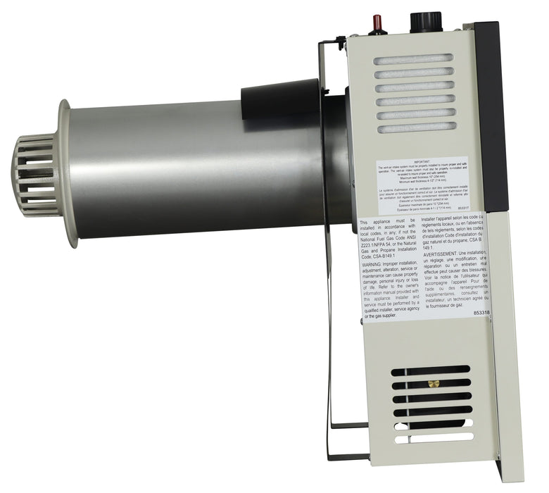Ashley Hearth DVAG11N 11,000 BTU direct vent natural gas wall heater — right side view