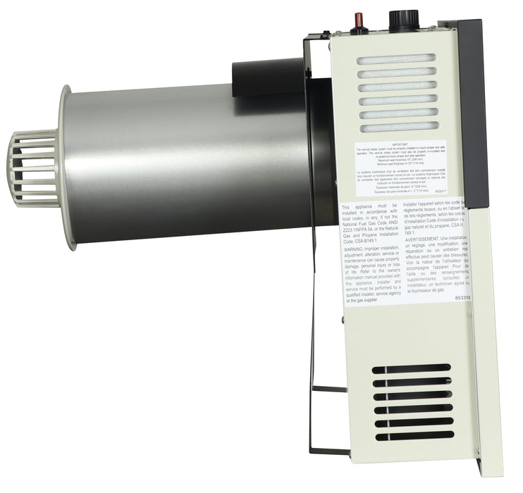 Ashley Hearth DVAG17L 17,000 BTU direct vent propane wall heater — right side view