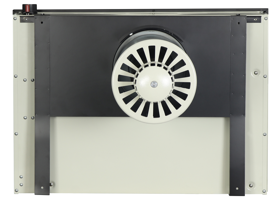 Ashley Hearth DVAG17 direct vent wall heater - rear panel view showing vent blower housing and mounting bracket