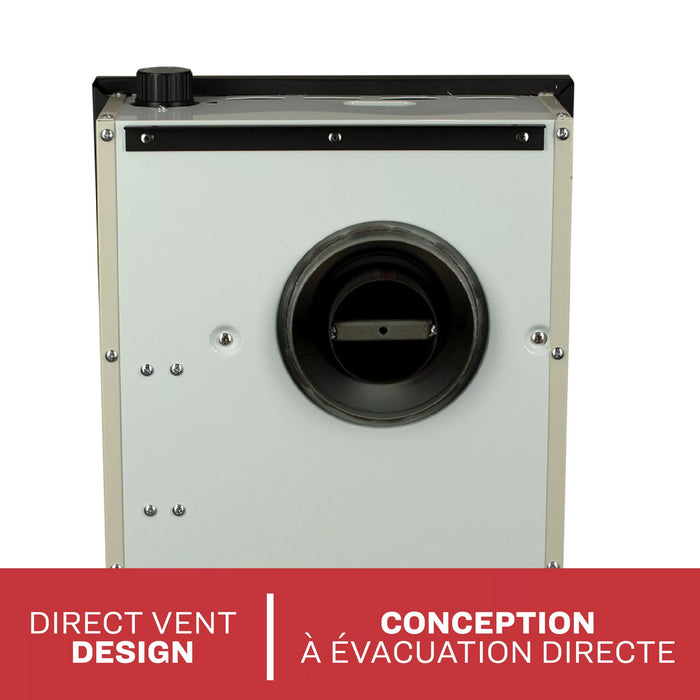 Heavy duty mounting bracket on the back of the Ashley Hearth DVAG8L 8,000 BTU direct vent propane wall heater
