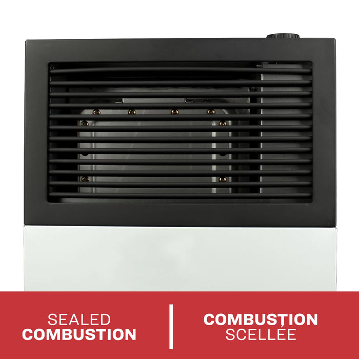 Included direct vent kit attached to the Ashley Hearth DVAG8L 8,000 BTU direct vent propane wall heater