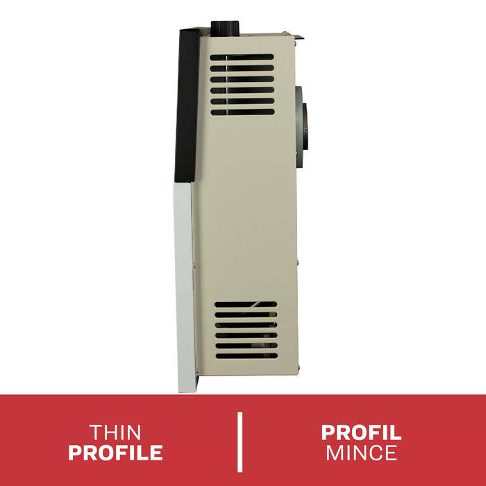 Top mounted control knob and igniter on the Ashley Hearth DVAG8N 8,000 BTU direct vent natural gas wall heater