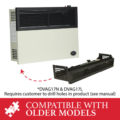 DVB17 compatibility chart for DVAG17N, DVAG17L and DVAG17-DF heaters