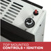 Top mounted control knob and matchless piezo igniter on the Ashley Hearth DVAG11-DF 11,000 BTU direct vent dual fuel wall heater