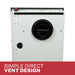 Rear view showing the simple direct vent outlet on the Ashley Hearth DVAG11-DF 11,000 BTU direct vent dual fuel wall heater