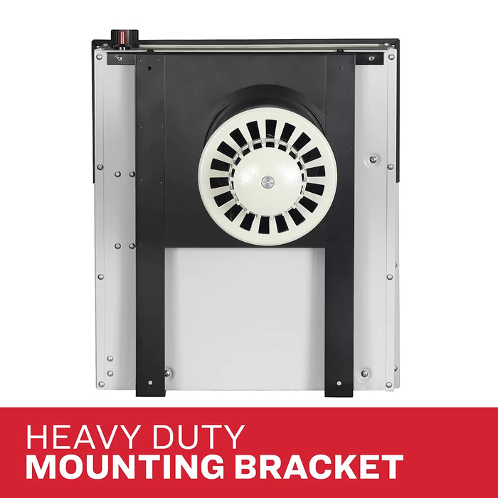 Heavy duty mounting bracket on the back of the Ashley Hearth DVAG11-DF 11,000 BTU direct vent dual fuel wall heater