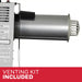 Included direct vent kit attached to the Ashley Hearth DVAG17-DF 17,000 BTU direct vent dual fuel wall heater