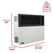 Ashley Hearth DVAG17-DF 17,000 BTU direct vent dual fuel wall heater dimension diagram with height, width and depth measurements
