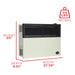 Ashley Hearth DVAG17L 17,000 BTU direct vent propane wall heater dimension diagram with height, width and depth measurements