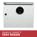 Rear view showing the simple direct vent outlet on the Ashley Hearth DVAG25-DF 25,000 BTU direct vent dual fuel wall heater