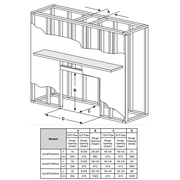 Majestic Quartz 36 dimensions diagram 2
