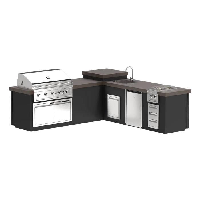 Videl 112" Maestro-L-B Complete BBQ Island (with Audio) — Powder Coated