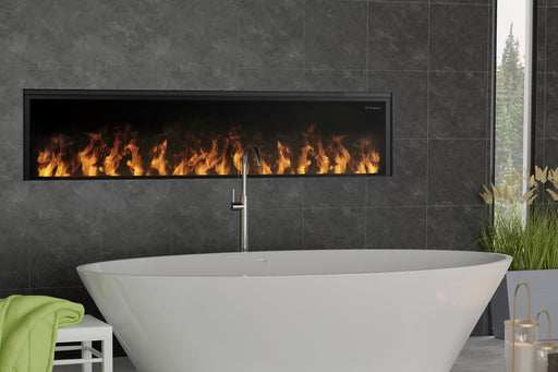 Dimplex Optimyst Linear interior, showing the vapour plume