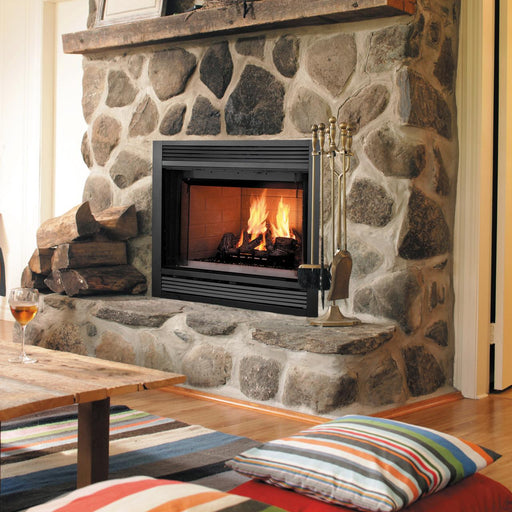 Majestic Sovereign wood burning fireplace installed room setting