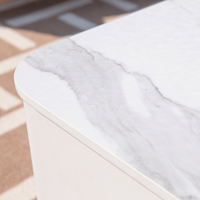 Elementi Plus Annecy Marble Porcelain Fire Table White