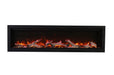 Amantii Symmetry BESPOKE Electric Fireplace – Built-in with log and glass and black steel surround