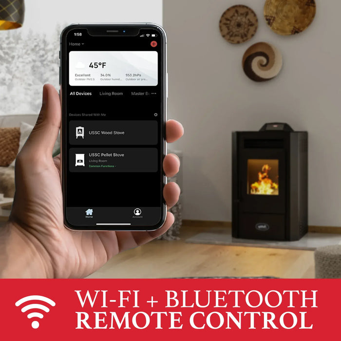 Ashley Hearth AP5613-W 1,800 Sq Ft Wi-Fi Pellet Stove, 40 lb Hopper