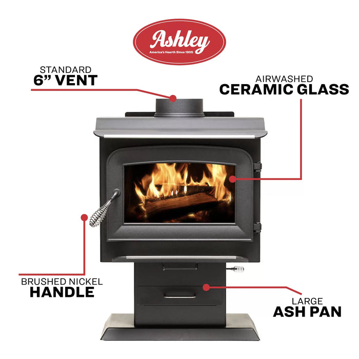 Ashley Hearth AW1120E-P 1,200 Sq Ft EPA Certified Wood Stove
