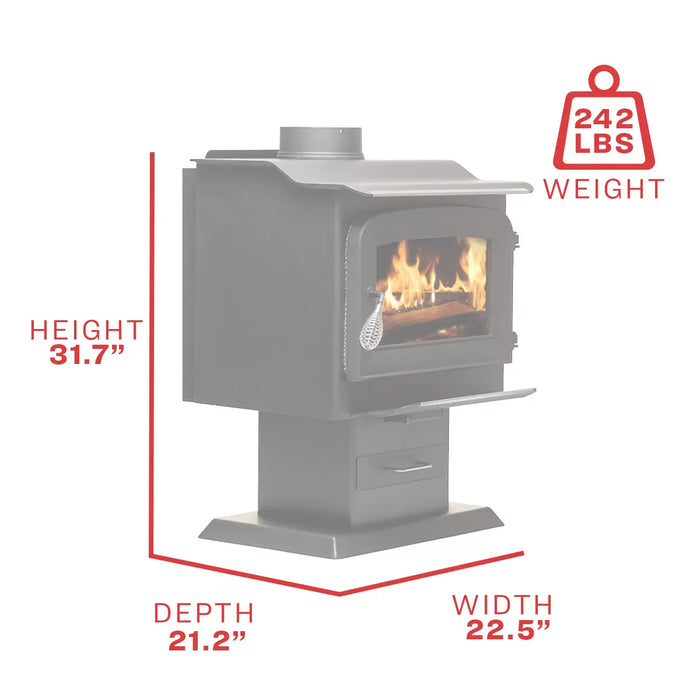 Ashley Hearth AW1120E-P 1,200 Sq Ft EPA Certified Wood Stove