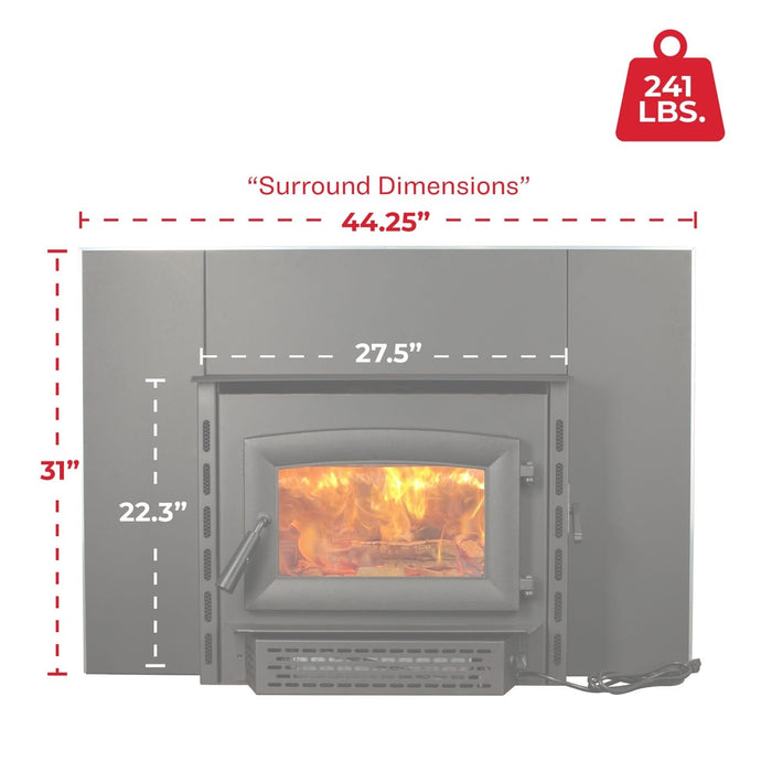 Ashley Hearth AW1820E 1,200 Sq Ft EPA Wood Fireplace Insert