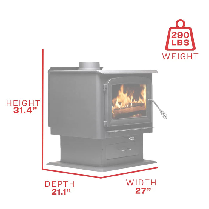 Ashley Hearth AW2020-P 2,000 Sq Ft EPA Certified Wood Stove