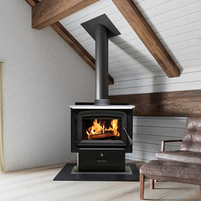Ashley Hearth AW2520E-P 2,500 Sq Ft EPA Wood Stove with Pedestal