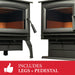 Ashley Hearth AW2520E-P 2,500 Sq Ft EPA Wood Stove with Pedestal