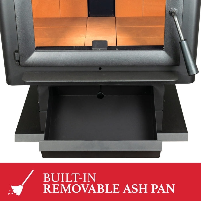 Ashley Hearth AW2520E-P 2,500 Sq Ft EPA Wood Stove with Pedestal