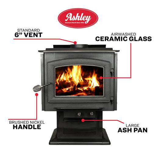 Ashley Hearth AW3200-BL 3,200 Sq Ft EPA Wood Stove with Blower