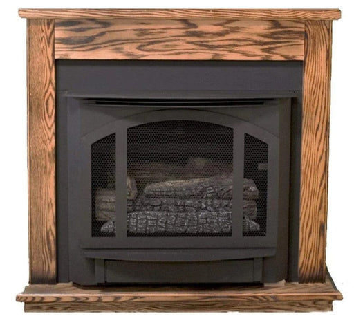 Buck Stove Standard Dark Oak Corner Mantel for Model T-33 Gas Stoves and Fireboxes